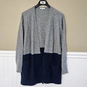 Madewell Ryder Cardigan Size XL Gray Blue Open Front blend with Wool and Alpaca